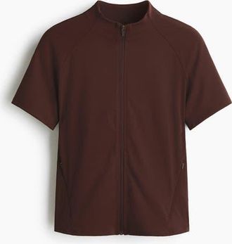 H&M Short-sleeved Jacket With Sculptmove in Warm Brown at Nordstrom, Size X-Large