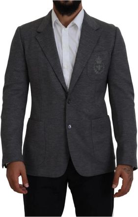Dolce & Gabbana Blazer Jacket Sport - Heren - Blazers - Grijs - XS - Wol - Jassen