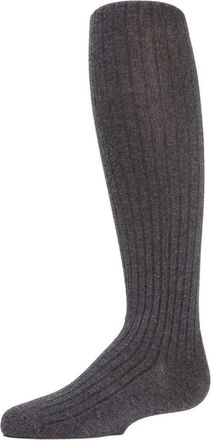 MeMoi Ribbed Cotton Sweater Tights in Charcoal at Nordstrom, Size 18-24M
