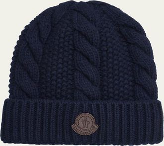 Moncler Mens Chunky Wool-Cashmere Beanie