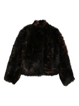 Toteme Silky Shearling Jacket - women - Viscose/Lamb Fur - 34 - Brown