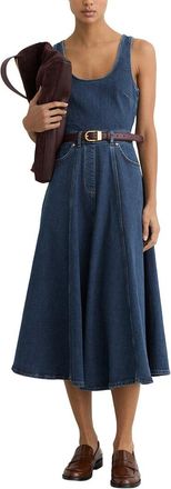 Reiss Petite Rosie Denim Sleeveless Waisted Midi Dress