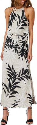 Bella Dahl Womens Maxi Halter Dress In Maui Palm Print