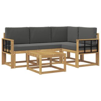 vidaXL Conjunto De Sof&aacute;s De Exterior 5 Pcs Blanco Y Antracita Vidaxl