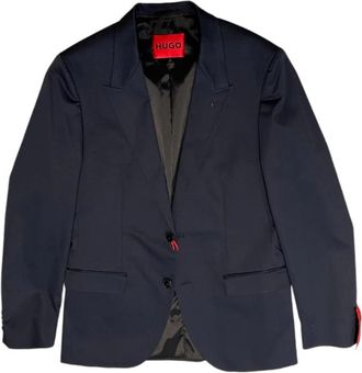 HUGO BOSS Driedelig pak - Heren - Blazers - Blauw - M - Katoen - Jassen