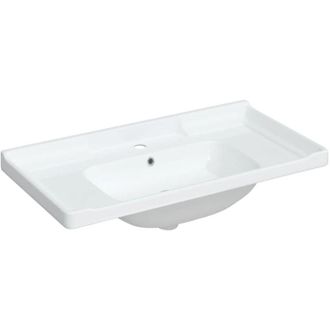 vidaXL Lavandino da Bagno Bianco 91,5x48x23cm Rettangolare in Ceramica Vidaxl