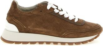 Brunello Cucinelli Schoenen, Dames, Bruin, 37 EU, Su&egrave;de, Monili Suede Sneakers