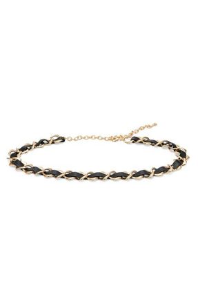 Mango Faux Leather Chain Belt in Gold at Nordstrom, Size Medium