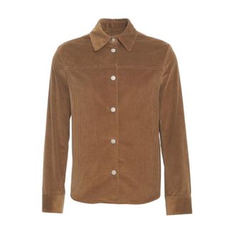 Jacob Cohen Light Jackets, female, Brown, Size: M Brown Corduroy Shirt Jacket Aw25