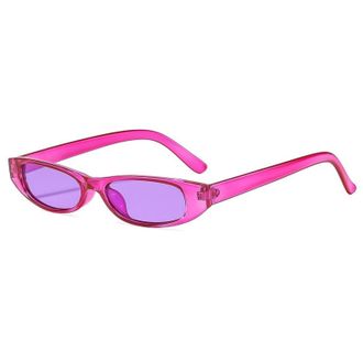 Generic Small Frame Women Outdoor Sunglasses Commuter Vacation Men Decorative Sun Glasses(Purple)