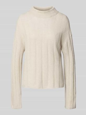 Marc Cain Wollpullover mit Stehkragen Woll-Kaschmir-Mix in Sand, Größe 36