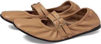 Free People Gemini 81306110 Ballet Flats Women US 8.5 Tan Leather Slip On ZOGG46