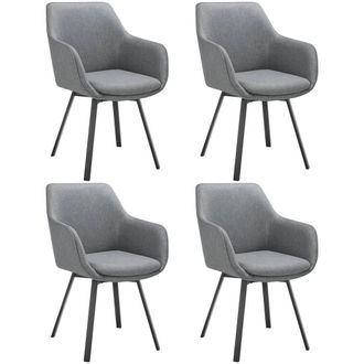 TecTake Dining Chair Alicon Set Of 4 - Anthracite in Dark Grey | Size: 4 Pack
