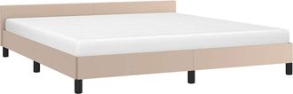 vidaXL Vidaxl - Estructura De Cama Con Cabecero Sin Colch&oacute;n Capuchino 180x200cm