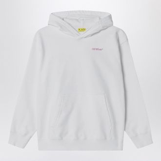 Off-white Felpa con cappuccio bianca con motivo Arrow