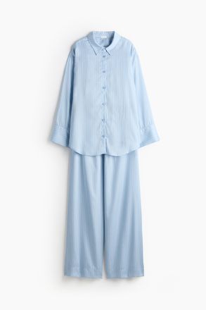 H&M Pyjama aus Lyocell - Blue