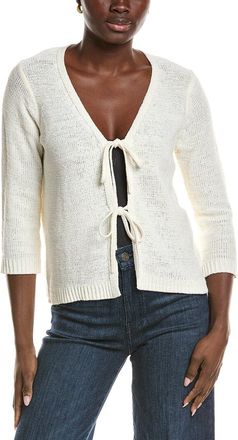 Jones New York Tie Front 3/4 Sleeve Cardigan