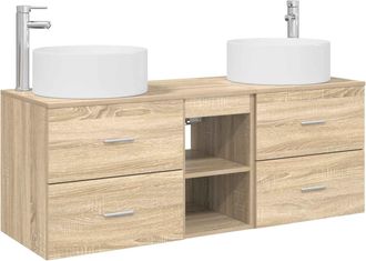 vidaXL Juego De Muebles De Ba&ntilde;o 3 Uds. Roble Sonoma Vidaxl