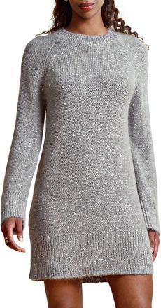 By Ti Mo Paillet Gebreide Jurk - Dames - Kleedjes - Grijs - M - Nylon - Kleedjes