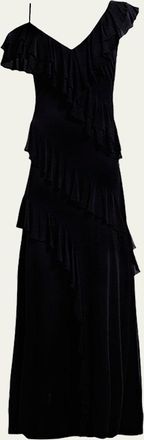 Diane Von F&uuml;rstenberg Sofia Ruffle Cold-Shoulder Maxi Dress