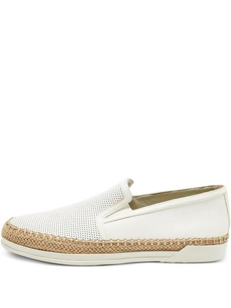 Tod's Francesina leather espadrille sneakers - women - Calf Leather/Calf Leather/Rubber - 36 - White