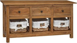 vidaXL Vidaxl - Aparador de madera maciza de caoba 100x30x50 cm