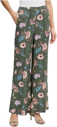 Oui Dames, Broeken, Veelkleurig, Maat: 2XL Viscose