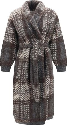 Brunello Cucinelli Grey Knitted Trench Coat