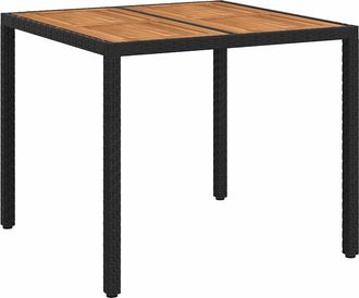 vidaXL Mesa De Jard&iacute;n Negro 90 X 90 X 75 Cm Rat&aacute;n Sint&eacute;tico Vidaxl