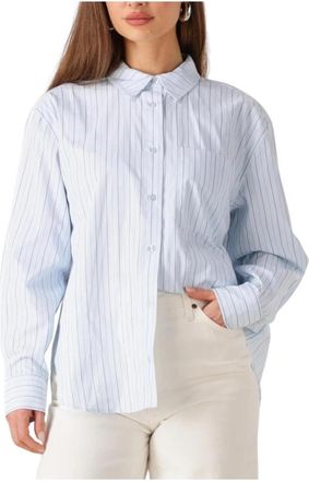 Modstr&ouml;m Elegant Gestreept Shirt - Dames - Overhemden - Blauw - XL - Overhemden