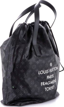 Louis Vuitton Black Monogram Eclipse Canvas Cabas Light Drawstring Flash Fragment (Authentic Pre-Loved)