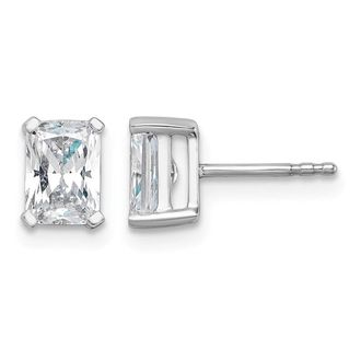 Diamond2Deal 14k White Gold Radiant 1 1/2 ct Lab Grown Diamond Stud Earrings VS Clarity, G-H Color
