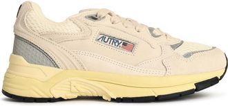 Autry Hyperway Low White And Silver Mesh And Suede Sneakers
