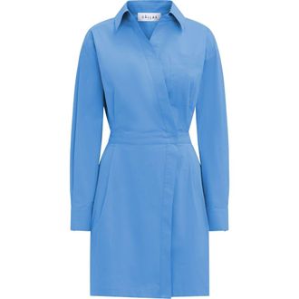 C&acirc;llas Milano Jaxina Wrap shirt dress in Blue at Nordstrom, Size 40