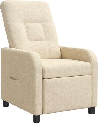 vidaXL Recliner Crema Tela Vidaxl
