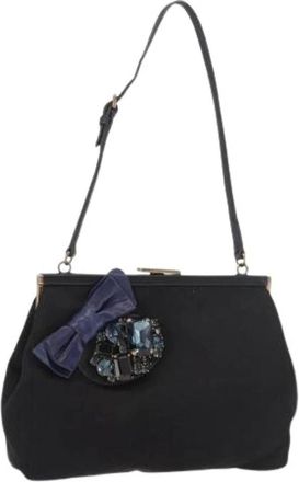 Miu Miu Pre-owned Leren Schoudertas - Dames - Vintage Schoudertas - Zwart - ONE Size - Leer - Vintage