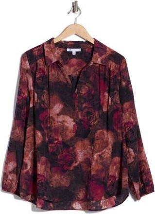 Daniel Rainn Textured Split Neck Top in Wine at Nordstrom Rack, Size 2X