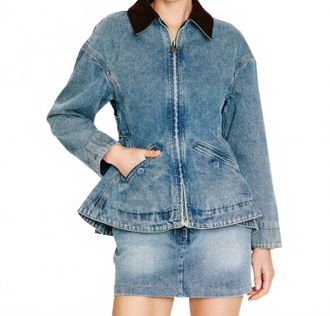 Line & Dot Mottie Denim Jacket In Blue