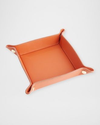 Royce Leather Monogrammed Leather Catchall Valet Tray