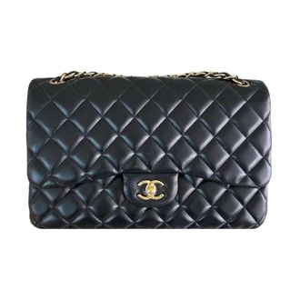 Chanel Quilted Black Lambskin Douple Flap Bag