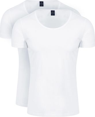 Suitable Otaru T-Shirt Wide Round Neck White 2-Pack