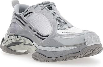 Balenciaga Mens Sneakers Triples 2 Grey Leather Trim Polyurethane Trainers
