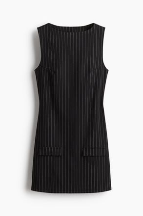 H&M &Auml;rmelloses Jerseykleid - Schwarz/Nadelstreifen