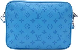 Louis Vuitton Pre-owned Taigarama M27641 Schoudertas - Heren - Vintage Schoudertas - Blauw - ONE Size - Leer - Vintage