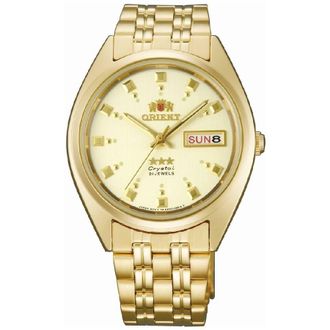 Orient 3 Star Automatic Gold Dial Watch FAB00001C9