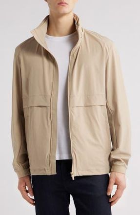BOSS Caldar Hooded Zip-Up Jacket in Light Beige at Nordstrom Rack, Size 48R