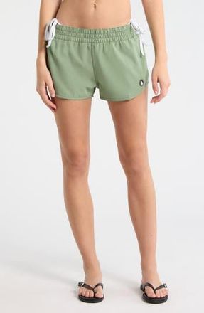 Volcom Simply Solid Cover-Up Shorts in Grass Green at Nordstrom Rack, Size X-Large