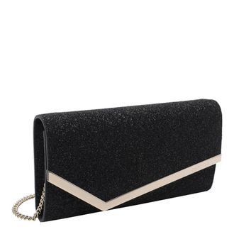 Jimmy Choo London Bags Black Fabric And Glitter