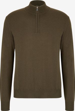 Aur&eacute;lien Pullover aus extrafeiner Merinowolle mit Stehkragen und Zip Cashwool