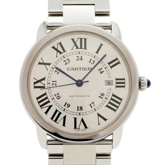 Cartier Vintage, unisex, Grijs, ONE Size, Pre-owned Ronde Solo XL 42mm Polshorloge